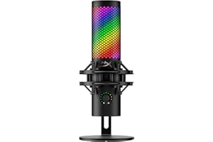 HyperX Quadcast 2 S - Micrófono USB para Gaming, Streaming y Creadores de Contenido, Cuatro Patrones Polares, 32bit, 192kHz, aRGB Leds, para PC, PS4, PS5 y Mac, Negro