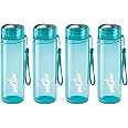 MILTON Hector 1000 Pet Water Bottle, Set of 4, 1 Litre Each, Blue, Reusable Plastic Fridge Bottle, BPA Free and Leak Proof Bottles for Travel, Work