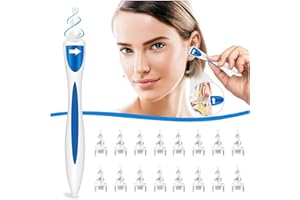 BOYANENESKRGER Ohrenschmalz Entferner, Q-grips Ohrenreiniger, Sicheres und Weiches 360 Grad Spirale Silikon Ear Cleaning kit mit 16 abwaschbaren Ersatzköpfen, Geeignet für Kinder und Menschen