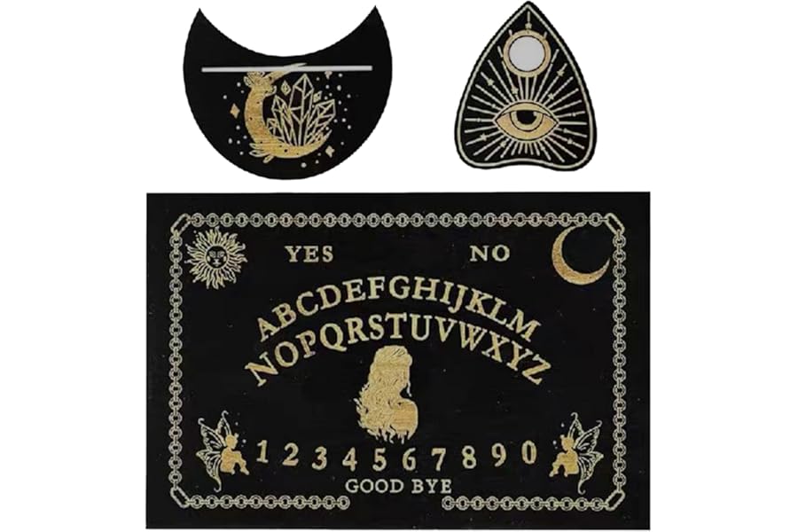 Wooden Ouija Spirit Board Game: Classic Spirit Board with Planchette for Divination Witchcraft and Spiritual Communication - Witchcraft Supplies Talking Boards for Enthusiasts