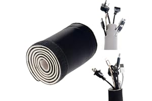 TUKA-I-AKUT [2x3m] 6 Metri Tubo per Cavi, Neoprene Canale, Gancio e Loop Chiusura, Organizzatore per Ufficio, Computer, Audio, TV, Reversibile Bianco/Nero, Riutilizzabile Guaina, TKB5061-2x