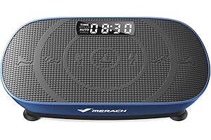 MERACH Pedana Vibrante Dimagrante, Pedana Vibrante Silenziosa e Compatta per Modellare il Corpo e Rilassarsi, Con Comodo Cuscinetto in Silicone, Display a LED e Telecomando