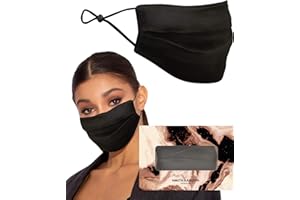 KARIZMA Beverly Hills Silk Face Mask. Black Fashionable Designer Face Mask for Women. Washable Fabric Face Mask Reusable Facemask. 19 Momme Mulberry Silk Mask - Luxury Fashion Masks for Women