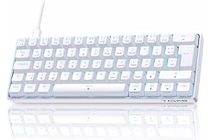 TMKB TECHNOLOGY MECHANICAL KEYBOARD TMKB T61SE Gaming Mechanische Tastatur mit Deutsches QWERTZ Layout,Rote Schalter,weiße