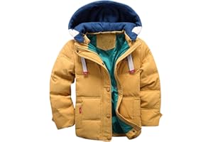 De feuilles Kids Toddler Boys Winter Coat Hooded Warm Padded Coat Windproof Parka Jacket