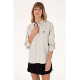 U.S. Polo Assn. Kadın Vişne G&ouml;mlek Desenli 50305939-VR223