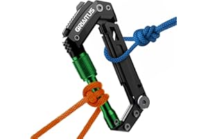 GIRIAITUS Akcesoria kempingowe Karabinek 8w1 Narzędzie wielofunkcyjne Prezent na Dzień Ojca dla taty Prezenty dla mężczyzn Gadżety zewnętrzne z otwieraczem do butelek Linijka Piła Śrubokręt