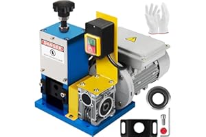 Happybuy HXSMS-025 - Máquina pelacables, eléctrica, con 1 hoja, para reciclar cables de cobre/eliminar el aislamiento de plástico y goma de los cables de chatarra intactos, azul