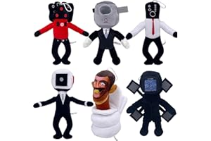 Benolls 6PCS Skibidi Toilette Peluche,Peluche Titan Speakerman,Titan Tv Man Plush Toys Doll Il miglior regalo ragazzi e ragazze per il Ringraziamento di Halloween e gli amanti del gioco