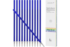 LVZONGXIN wkład do pióra kulkowego, kompatybilne z Legami, 0,7, Tusz termowrażliwy, Końcówka 0,7 mm, zestaw 12 sztuk (niebieski)