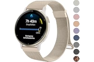 Oumida Garmin Armband 20mm für Garmin Vivoactive 5/ Vivoactive 3, Venu 2 Plus/Venu Sq 2/ Venu Sq/Sq Music, Vivomove Serie, Forerunner 55/245/ 645, Metall Uhrenarmbänder Doppel Magnet Ersatzarmband