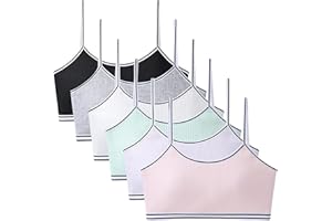 FIRITHYC Girl Trainings-BHS für Mädchen, 5 Packungen gepolsterte Trainings-BHS 10-16 Sport Nahtlose BH-Design mit abnehmbaren Polstern BHS