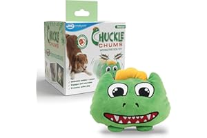 JML Chuckle Chums - Interactive Dog Toys with Motion Activated Sounds and Movements, Enrichment Toy, Boredom Relief, Durable Machine Washable Pet Companion, Fun Dog Birthday Present, Dinosaur