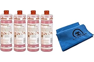 Sanitärreiniger - Badreiniger - WC Reiniger - Kalkentferner - Toilettenreiniger - Urinsteinlöser | mit Laubner Microfasertuch (4 Liter)