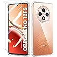 Doeshine for OPPO Reno 12 FS/ 12F Case, 2 Pack HD Screen Protector, Transparent Soft TPU Silikon Slim Thin Cover Bumper Shockproof Military Full Protection Case for OPPO Reno 12 FS 4G/5G (Clear)