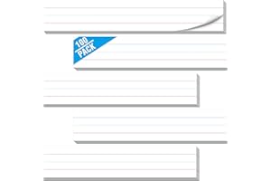 GETHELUD 100er-Pack Satzstreifen, weiße Satzstreifen liniertes Papier für Handschriftübungen Lernwerkzeug Klassenzimmer Schule, Bürobedarf (7,6 x 43 cm)