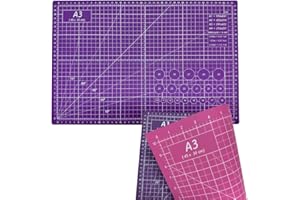 Snadi - Base da Taglio Professionale A3 Rosa e Lilla | Ideale per Patchwork, Cucito e Fai-da-te | Autorigenerante | 45x30 cm | 2 Colori per Maggiore Visibilità