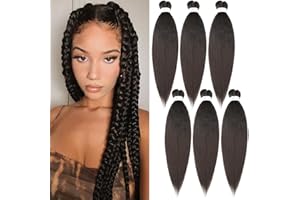 ShowJarlly Syntetyczne Włosy Dla Warkocze 6 SZTUK 30 Cal Wstępnie Stretched Braiding Włosy Kanekalon Dla Warkocze Łatwe Braids Yaki Texture Syntetyczne Włosy Szydełkowe Ombre Plecione Przedłużanie