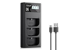 K&F CONCEPT LP-E6NH/LP-E6N/LP-E6 Chargeur 3 Slot R7 Batterie Chargeur avec Écran LCD pour Canon EOS R5 R6 R7 5D 6D 7D Mark II Caméras