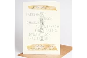 Lovely Cards - Rätselkarte - Geburtstagskarte Mama - Geburtstag Karte Frau 50 Jahre - schöne Karte zum Geburtstag Freundin - Karte Mutter - A6 (50 Jahre)