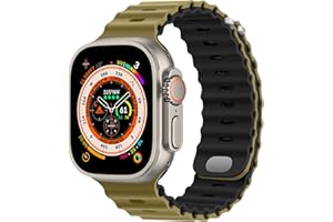 HITZEE Miękki silikonowy pasek z klamrą kompatybilny z Apple Watch 49 mm, 45 mm, 44 mm, 42 mm, do Apple Watch Ultra 2 Ultra Series 9, 8, 7, SE, 6, 5, 4, 3, 2, 1