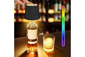 Blakapoo Lampada per Bottiglie Senza Fili LED, Lampada Scrivania Touch Dimmable RGB, Ricarica USB-C, Lampadina Decorativa per Camera Da Letto, Festa, Bar, Ristorante, Impermeabile, 1 Pezzo