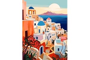 Viart Landscape Paint by Numbers for Adults-Painting by Numbers for Adults Scenery,Seaside Paint by Number Kits for Home Wall Decor 12x16inch