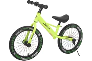 ‎BUEUWE Bueuwe Kinder Laufrad 16 Zoll ab 4-7 Jahre für Mädchen und Junge, Kinderlaufrad mit Verstellbarem Sattel und Lenker, Langlebige Luftreifen, Karbonstahl Rahmen, bis 45 kg