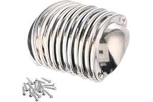 XUTONG 12pcs Shell Cup Handles Chrome Iron Half Moon Vintage Cupboard Door Drawer Cabinet Cupped Handles Pull Knobs 8.1cmx3.2cm with Screws (Silver)