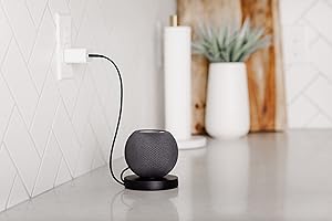 CableCoaster - Cable Management Cord Organizer for Apple HomePod Mini, Amazon Echo Dot, Google Home Mini, and Other Electronic Devices. (Black)