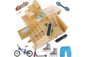 Waysroma Finger Skateboard Rampe 18PCS Skatepark Kit Mini Finger Skateboards mit Rampen und Zubehör Set Fingerboards Skate Park Griffbretter Ultimative Parks Fingerspitzenbewegung für Kinder