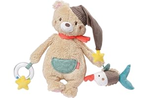 Fehn Activity Spielzeug Bär - Motorikspielzeug mit Klettverschluss - Baby Spieltier mit Greif Elementen - Babyspielzeug zum Greifen & Entdecken - Kuscheltier für Babys & Kleinkinder ab 0+ Monaten
