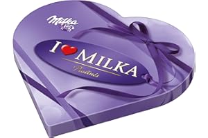 Milka Bombones de Chocolate con Leche de los Alpes, Rellenos con Crema de Avellana, Forma de Corazón, 165 g