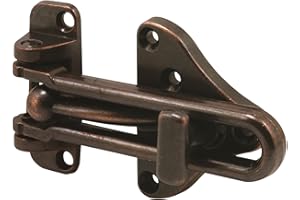 PRIME-LINE U 11317 Swing Bar Door Guard with High Security Auxiliary Lock, Classic Bronze Finish, 1-Pack, 1 Pack