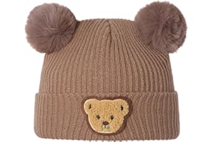 Himllauen Cappello da Bambina Bambino Unisex Cappello a Maglia con Motivo a Piccoli Orsi Cappello Caldo Invernale per Neonata Neonato