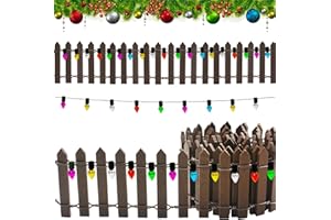 LEEWYOU Weihnachten Miniatur-Gartenzaun Holzzaun Flexibler Miniatur-Zaun, 100cm*5cm Miniatur Zaun Gartenzaun Holz, verwendet für Miniaturlandschaft Puppenhaus Blumentopf Fee Garten Wichteltür dekoration