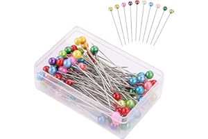Grevosea 100 Pezzi Di Spilli Con Testa Colorata Spilli Da Sarta Lunghi Spilli Da Sarta Colorati Rotondi Spilli Da Cucito Multi Colore Per Cucire Trapuntare E Creare Gioielli Artigianali-40 mm