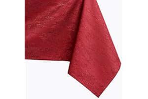AmeliaHome, tovaglia idrorepellente, design a effetto loto, Poliestere Bordeaux Vesta 120x120 cm