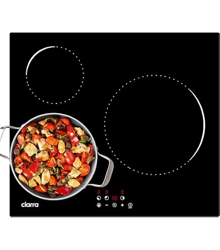 Plaque à Induction 3 Feux 60 Cm, 5400W - Contrôles Tactiles, Minuteur, Sécurité Verrouillage - Noir, Pour Cuisson Précise - 7