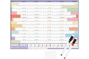 SULOLI 2026 Wall Planner,A1 Yearly Wall Calendar 2026 Large Year Planner UK for Staff Office (85X58CM)