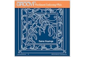 Clarity Sellos Linda Williams - Plato cuadrado Groovi de muérdago de Navidad A5