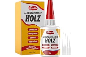 GLEAMGLEE Superkleber für Holz – Extra starker, transparenter & wasserfester Holzkleber für Möbelreparatur, Bastelarbeiten & DIY – Schnell trocknender Kleber für Holz, Metall, Kunststoff & mehr