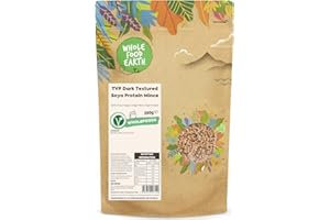 Wholefood Earth TVP Dark Textured SOYA Protein Mince 250 g | GMO Free | High Fibre | High Protein