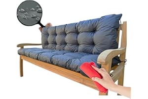 Aveanit Cojín para banco de jardín, 150 x 50 x 50 cm, para banco de jardín, para exteriores, columpio de jardín, impermeable, color gris grafito