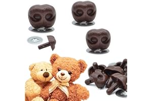 celloexpress 30mm x 24mm Brown Animal/Dog NOSES with Metal Backs - Teddy Bear & Soft Toy Making Detailed Noses - Pack of 2