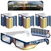 Keyaluo 6/12/100 Gafas Eclipse Solar Homologadas,Certificado EN ISO 12312-2:2015(E) y CE,Aprobaci&oacute;n AAS 2026,Gafas eclipse so