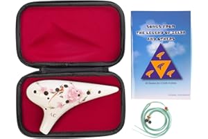 Deekec 12 Hole Ceramic Ocarina, Hand Painting 12 Hole Alto C with Song Book and Bag