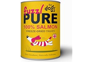 Fuzzl Pure Freeze Dried Scottish Salmon Dog Treats – Large 150g Pack | Made in UK | Premium Single Protein | Natural Training Treats & Food Topper for Dogs | Omega-Rich High Protein Healthy Snacks