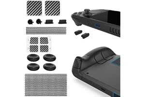 16 in 1 Accessorries Kit for Steam Deck | Full Set Includes Touchpad & Button Shields, Anti-Dust Plugs, Silicone Thumb Grip Caps for Complete Console Protection