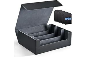 GOQELK DeckBox Card Tray for 2000+ Cards, Trading Card Box, PU Leather Trading Card Storage with Magnetic Closure, Ideal for MTG, Magic the Gathering, Yu-Gi-Oh! and Other TCGs